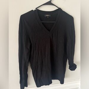 Quince Black V-Neck Pullover